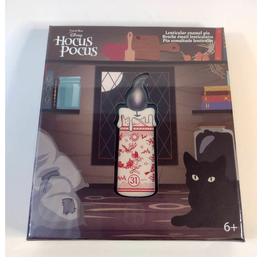 Loungefly Hocus Pocus Black Flame Candle 3" Lenticular‎ Pin Limited Edition New